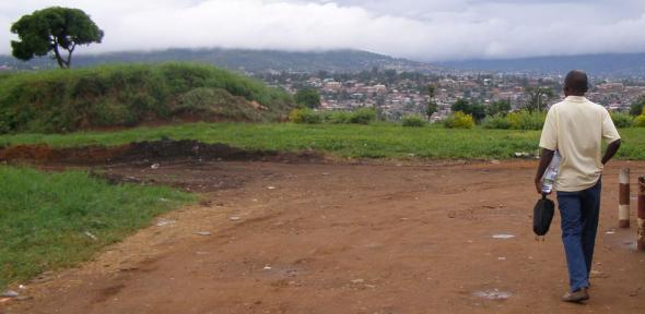 View of hills in Kigali, Rwanda.