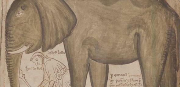 Elephant from Matthew Paris’s Chronica Maiora (St Albans, c.1250) 