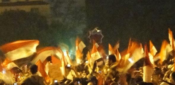 Celebrating in Tahrir Square