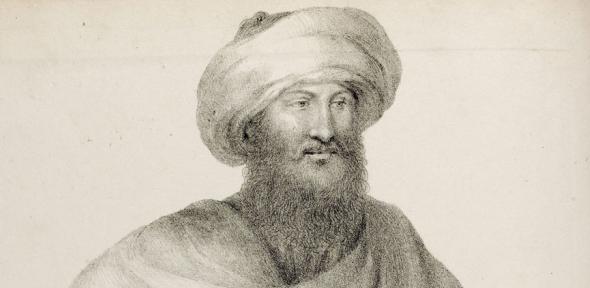 A portrait of John Lewis Burckhardt from his ‘Travels in Syria and the Holy Land’.