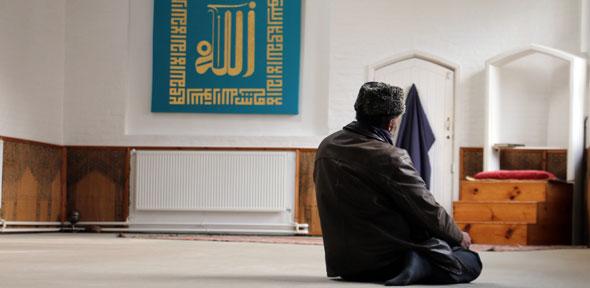 Uthman Ibrahim-Morrison at prayer in Norwich, 2016