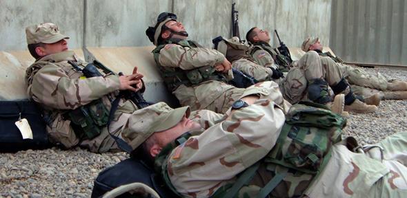 Resting soldiers