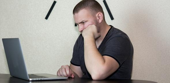 Man working at a laptop