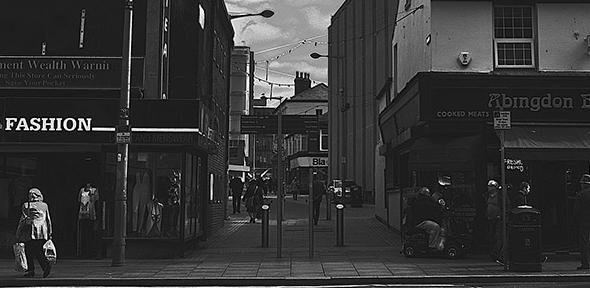 Abingdon street in central Blackpool, the English town with the highest rate of hospital admissions for self-harm.