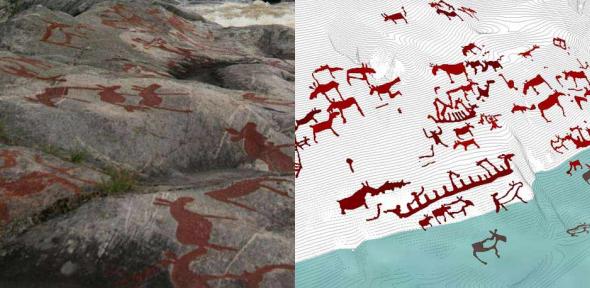 Rock art site and digital visualisation