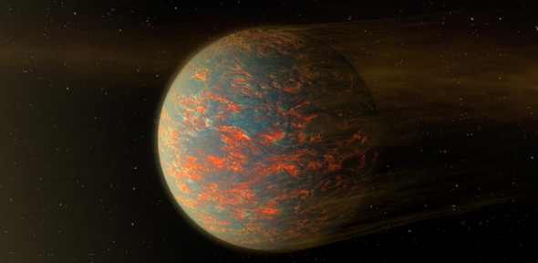 Illustration of the hot lava world 55 Cancri e