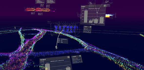 DBScan analysis being performed a mature neuron in a typical vLUME workspace.