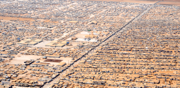 Zaatari camp for Syrian refugees in Jordan