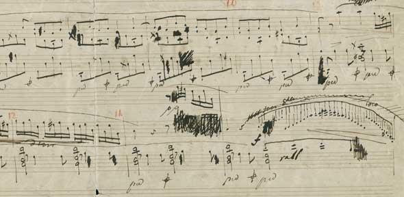 Fryderyk Chopin's manuscript of the Nocturne Op. 62 No. 1