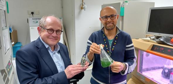 Professor Christopher Howe, left, and Dr Paolo Bombelli, right