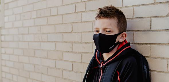 Boy wearing face mask