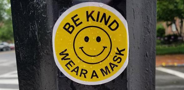 Be kind, wear a mask sticker