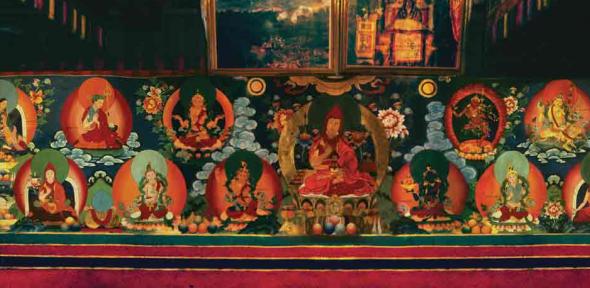 Recent Mural painting at Samding Monastery, Tibet