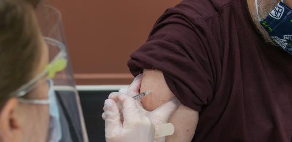 Patient receiving a COVID-19 vaccination