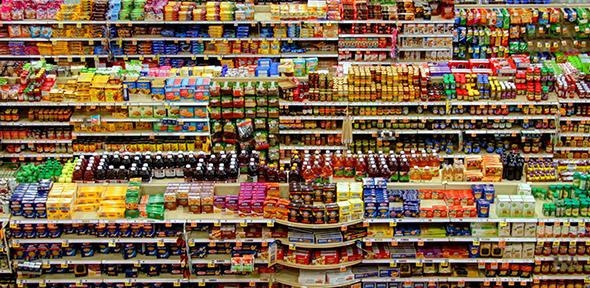 High-angle photography of grocery display 