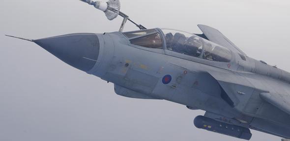 Royal Air Force Tornado GR4 receives fuel 