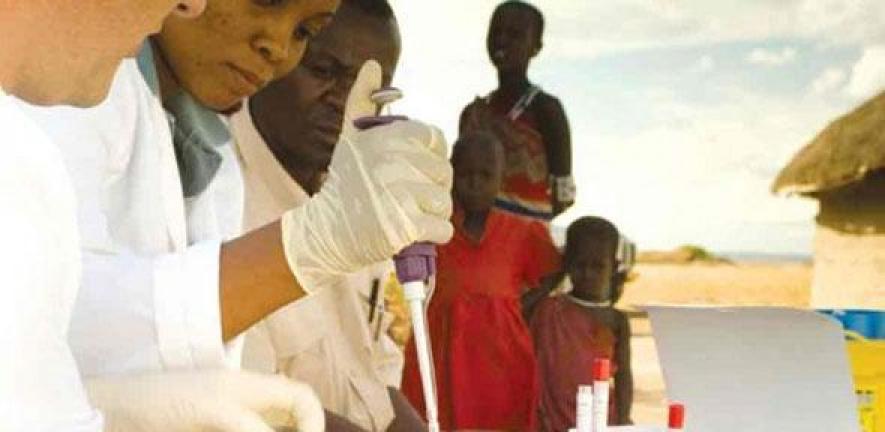 Trachoma testing in a Masai tribe community