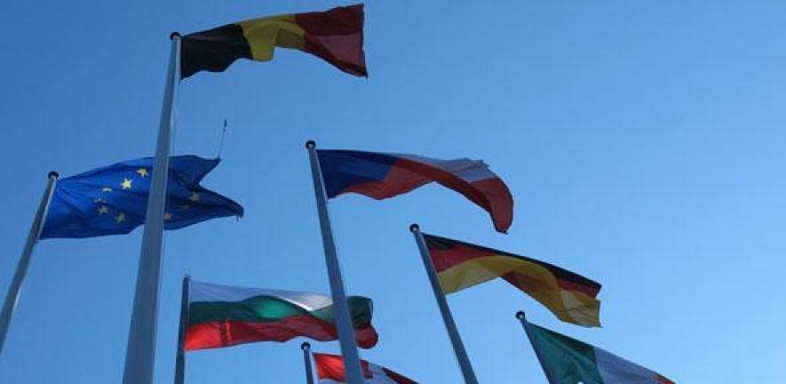 Flags of Europe at the European Parliament in Strasbourg
