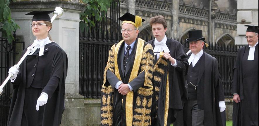 Lord Sainsbury of Turville in ceremonial outfit.