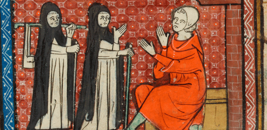 Image from a 14th century manuscript of the Romance of the rose, one of the best-known texts of the Middle Ages
