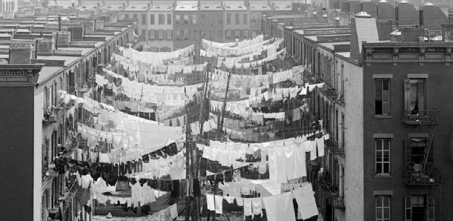 Yard of a tenement New York, c 1900