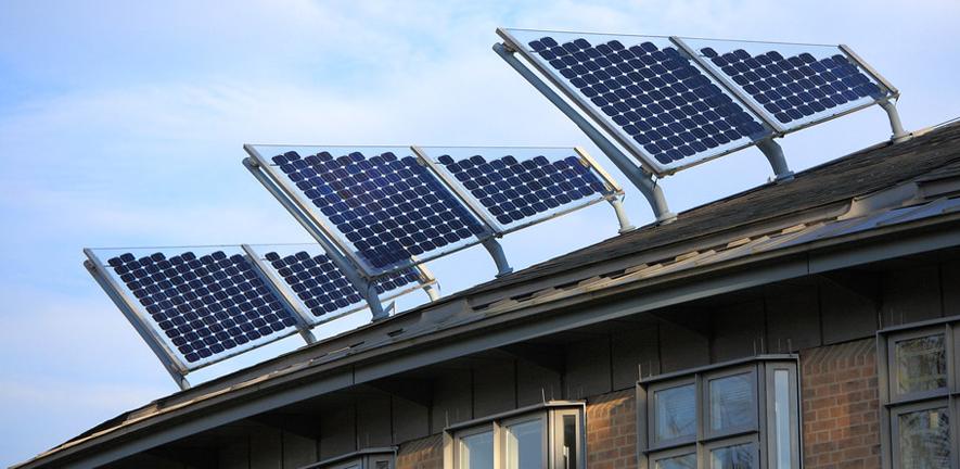 Solar panels at West Cambridge