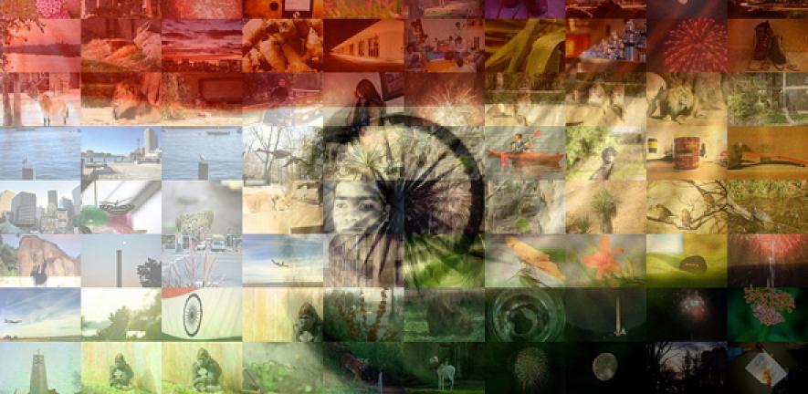 Indian flag mosaic