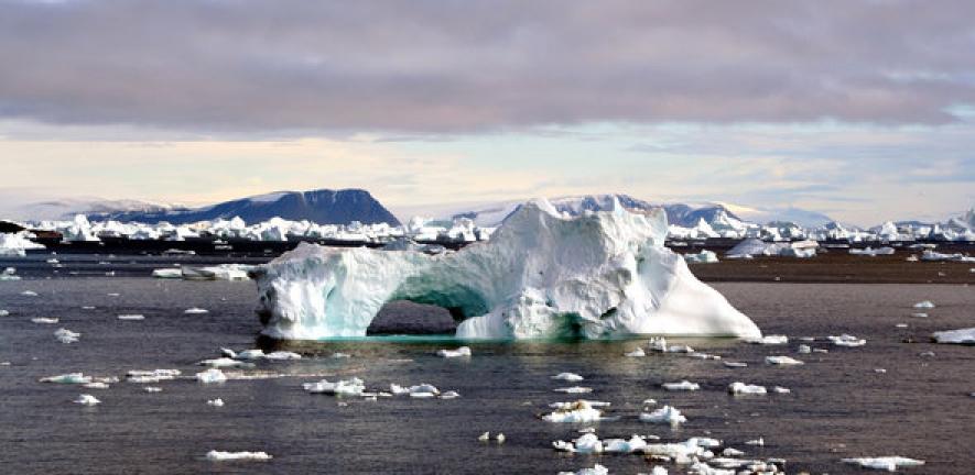 Melting ice in the Arctic