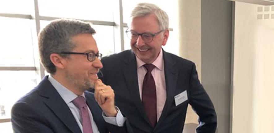 European Commissioner Carlos Moedas and Vice-Chancellor Stephen J Toope