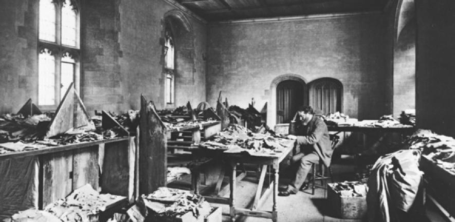 Solomon Schechter at work in the old University Library
