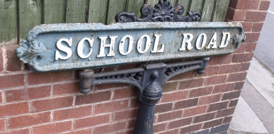School Road - road sign in Shirley