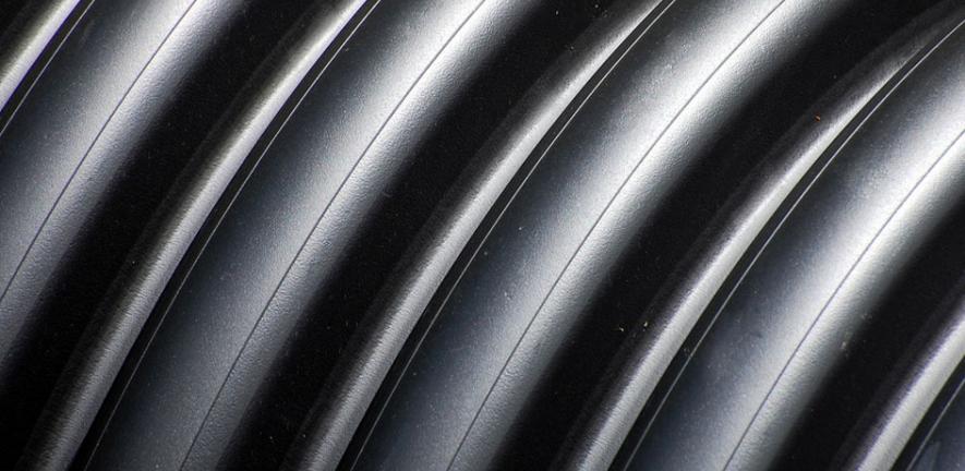 Spiral Black Plastic Pipe Texture