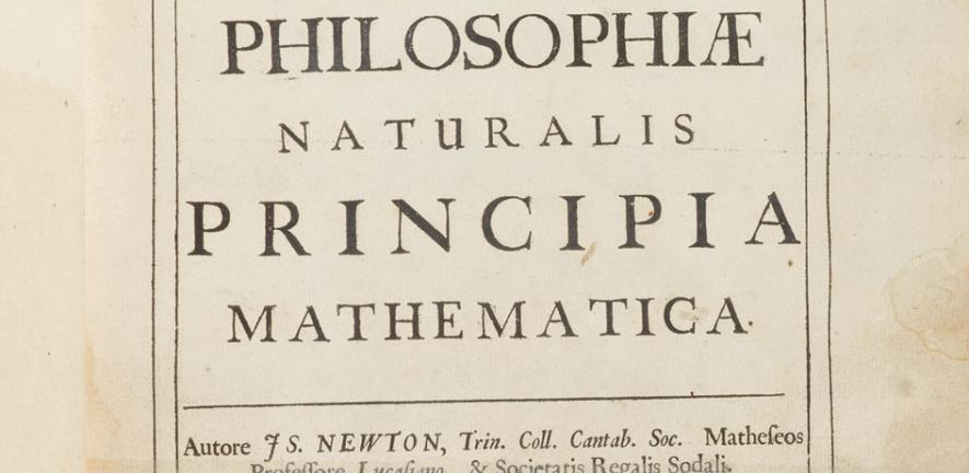Digitised versions of the title page from Newton’s own copy of Principia