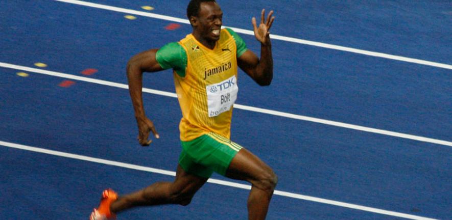 Usain bolt running t shirt on sale
