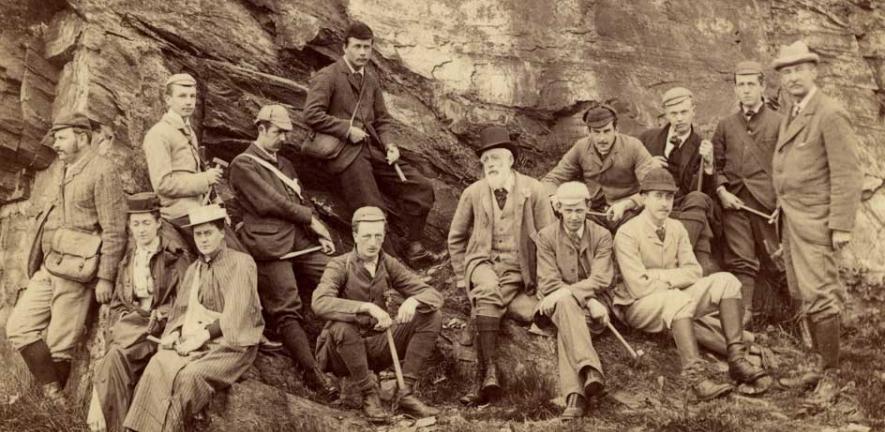 Sedgwick Club group photograph taken in Tan-y-bwlch, Wales, 1891