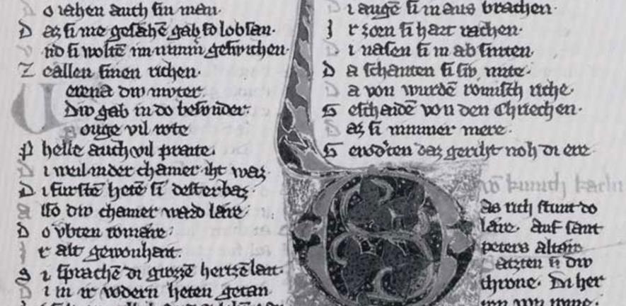 Leaf from a Kaiserchronik Manuscript.