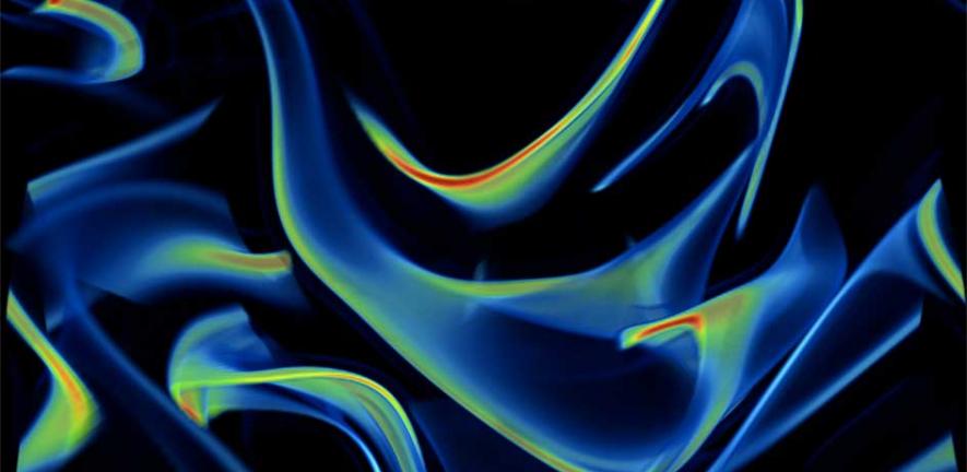 Filaments of dissolved material, stirred by turbulence