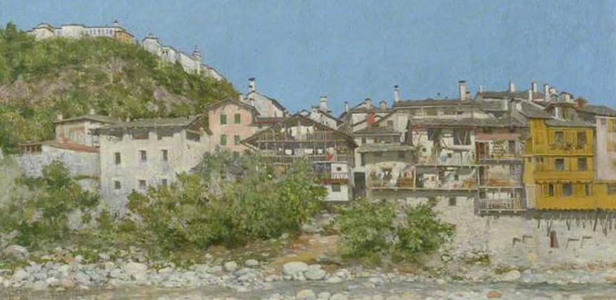 Oil painting of Varallo, Italy, by Samuel Butler, 1885