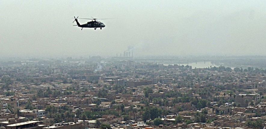Baghdad, Iraq as seen from a US Army Blackhawk helicopter