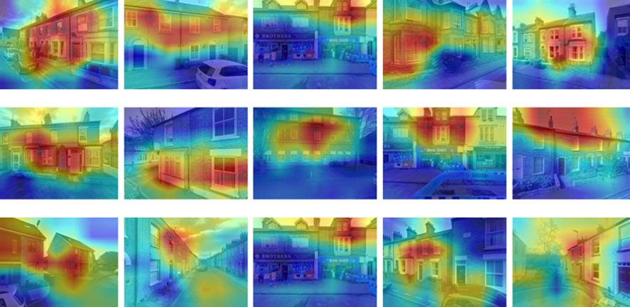 Street view images of Cambridge houses showing building features contributing to HtD identification