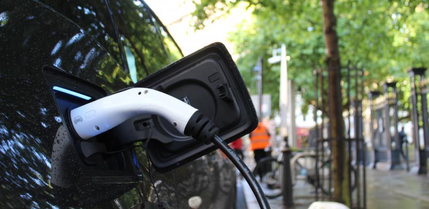 Electric car charging in Birmingham city centre