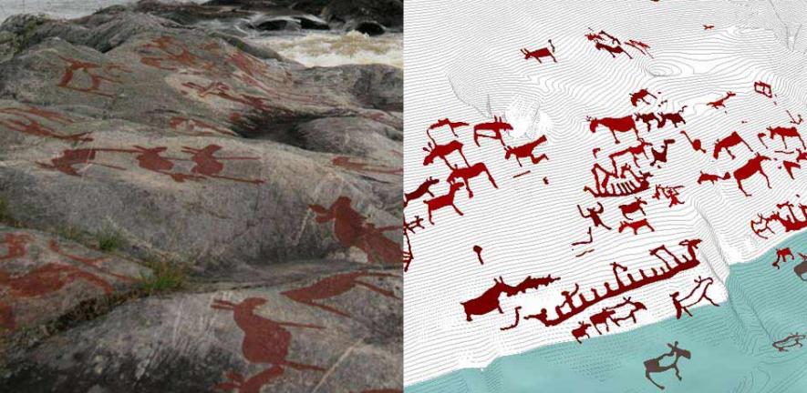 Rock art site and digital visualisation