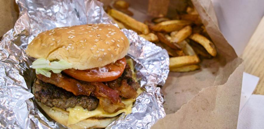 Burger and fries