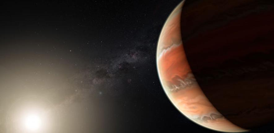 An artist's impression showing the exoplanet WASP-19b