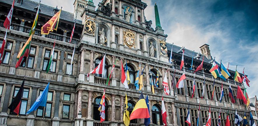European flags outside EU in Belgium