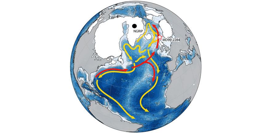 A simplified diagram of the Atlantic Meridional Overturning Circulation
