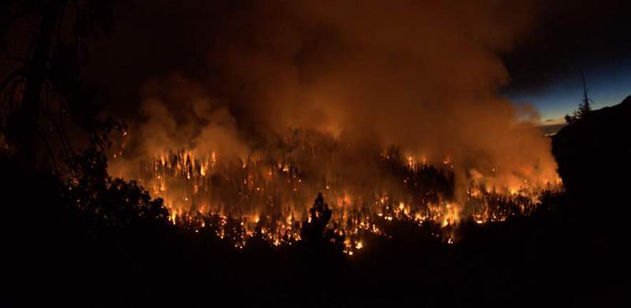 Fire at Sequoia National Park, California