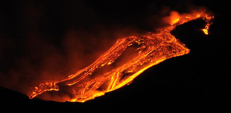 Etna Volcano Eruption 12 January 2011