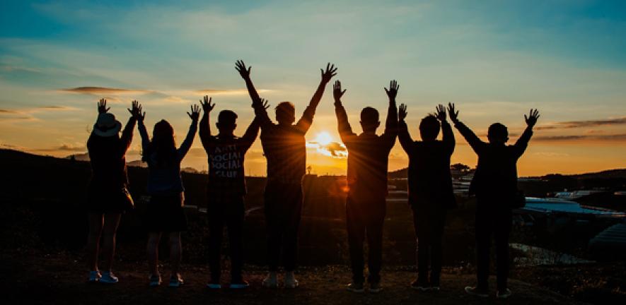 Friends at sunrise