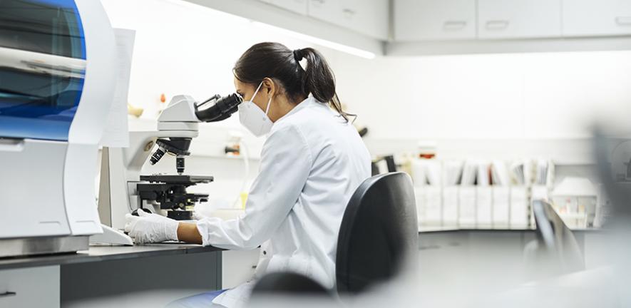 Scientist working in lab